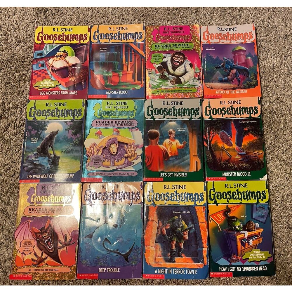 Goosebumps Books Lot Of 12 by R.L. Stine Mixed Editions 1990s Paperback VTG